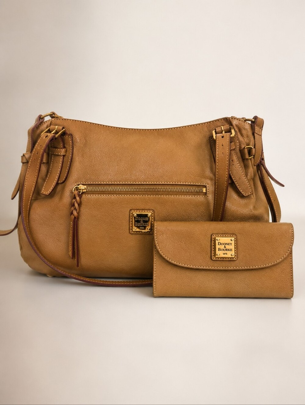 Dooney & Bourke Nina Pebble Leather Shoulder Bag + Matching Wallet